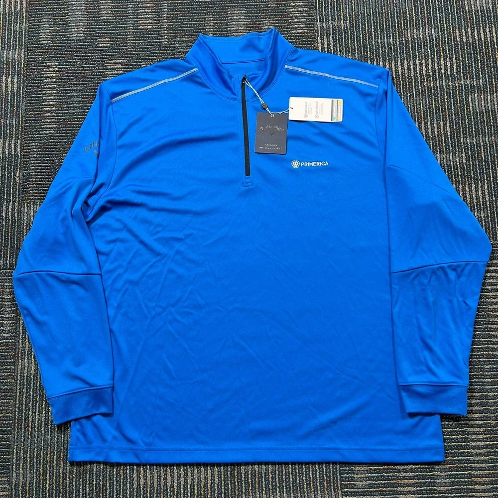Callaway Quarter Zip Pullover XXXL Blue Weather Series Opti-Repel Golf 3XL New